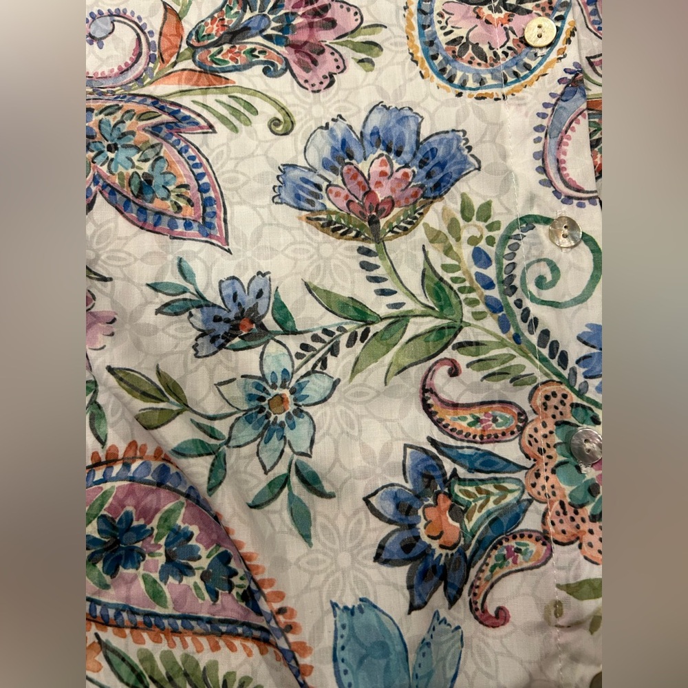 🔥 Alfred Dunner Multicolor Floral Paisley Button Down Shirt size XL - Picture 12 of 12